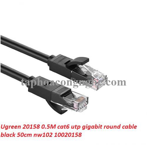 Ugreen 20158 0.5M màu đen cáp mạng cat6 utp gigabit nw102 30020158